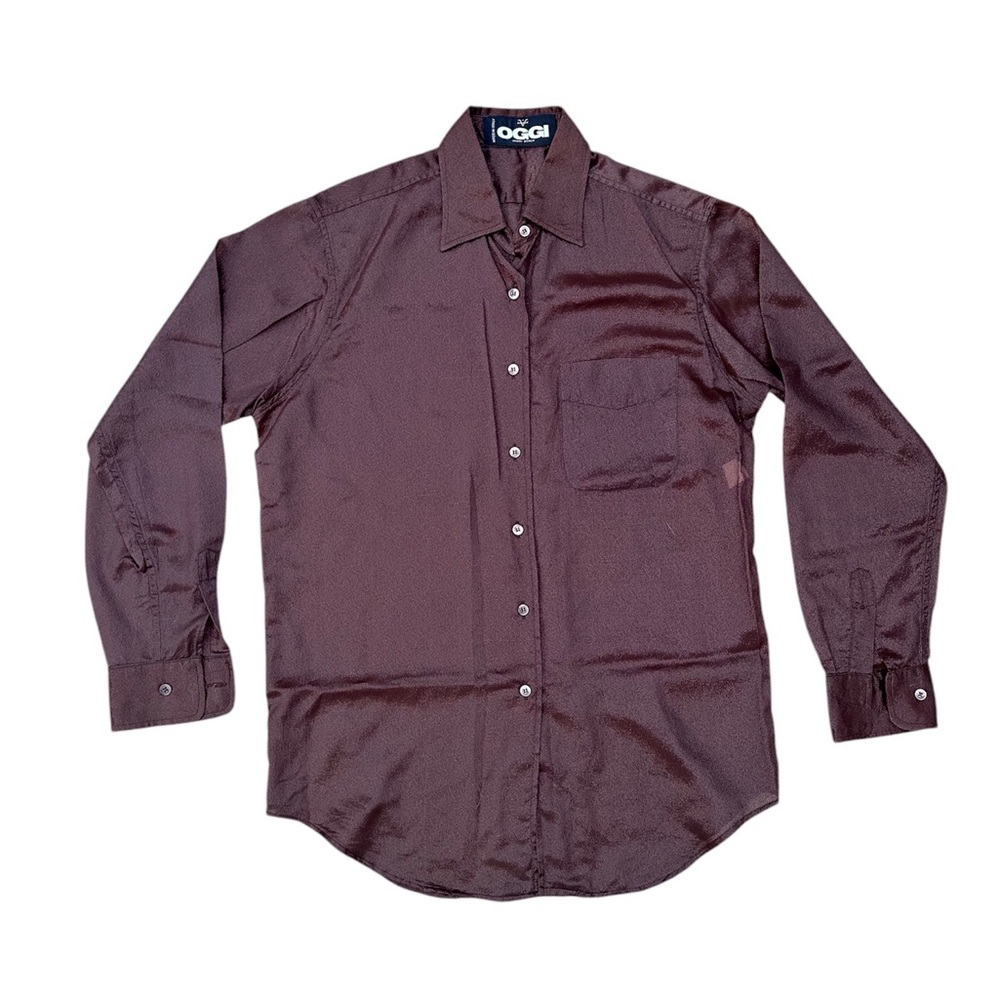 Vintage Sheer Iridescent Brown Shirt